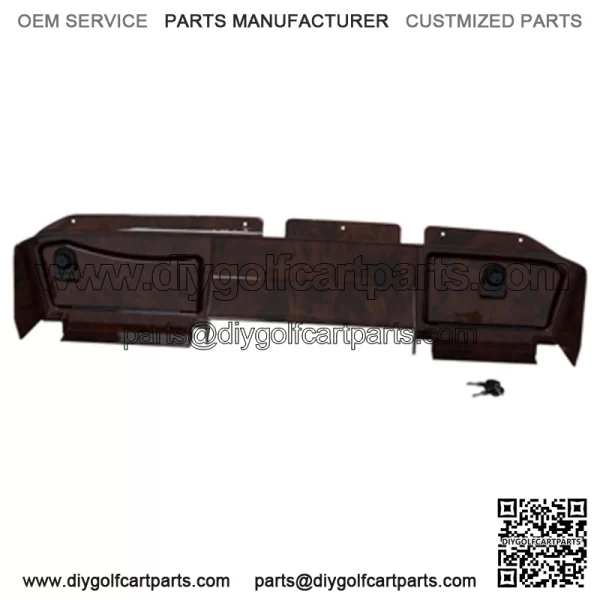 EZGO Golf Cart Woodgrain Dash Cover with Locking Doors for RXV 2008 and Up