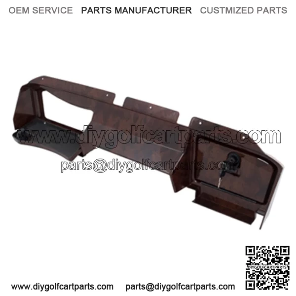 EZGO Golf Cart Woodgrain Dash Cover with Locking Doors for RXV 2008 and Up - Image 2