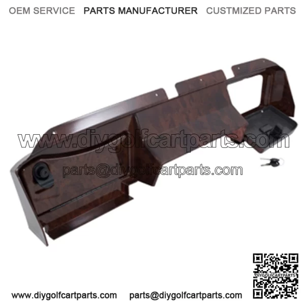 EZGO Golf Cart Woodgrain Dash Cover with Locking Doors for RXV 2008 and Up - Image 3
