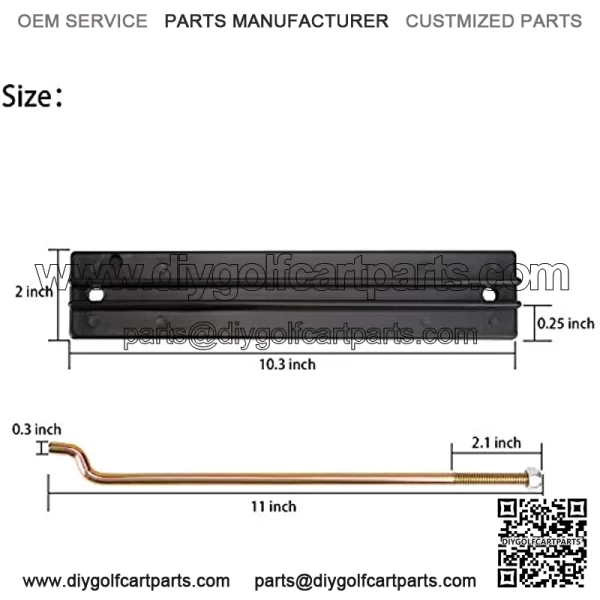 Golf Cart Battery Hold Down Plate and Rod kit for Club Car DS and Carryall Electric 1998-2005,OEM 101090801,1013683 - Image 4