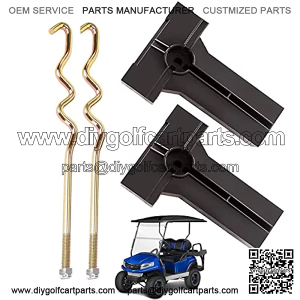 Club Car Precedent Battery Hold Down Plate fit for Golf Cart Club Car Precedent (2008.5-up) Replacement Part 103374801 103357701 - with 2pcs Battery Bolt S Type Rod