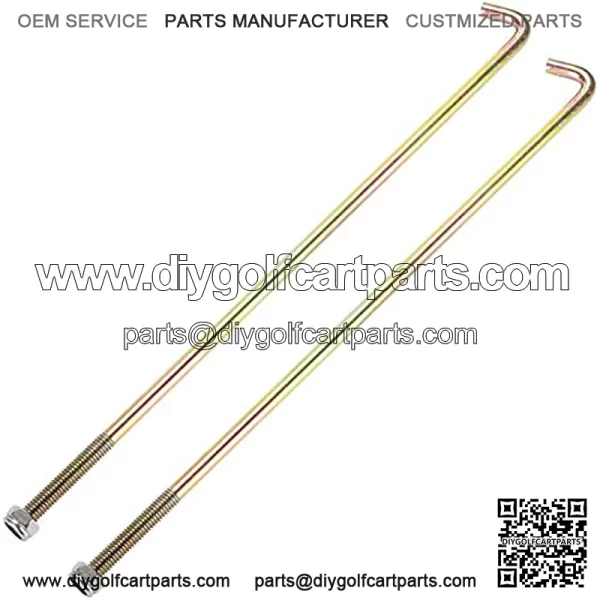 Golf Cart Zinc Plated Battery Hold Down Rod 12.5" J-Bolt &Nut for Yamaha G29 Drive Electric Models Replace OEM# JW2-H2133-00-00 (2 Packs)