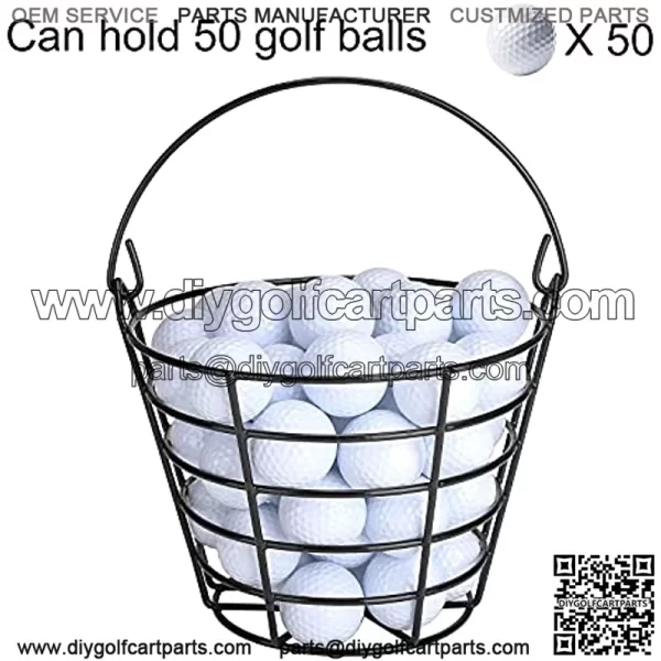 Golf Ball Basket Metal Range, Golf Ball Bucket with Handle, Golfball Container, Holds 50 Balls (Golf Balls are Excluded) - Image 3