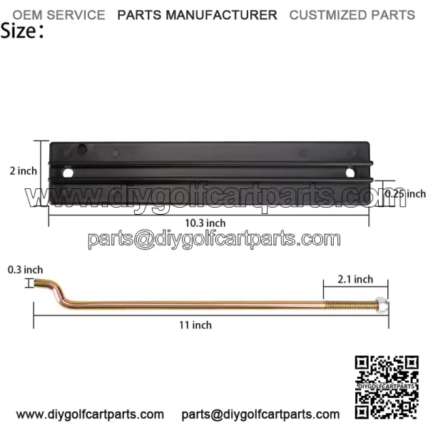 Golf Cart Battery Hold Down Plate Rods Kit for Club Car DS 98-05 101090801 - Image 2