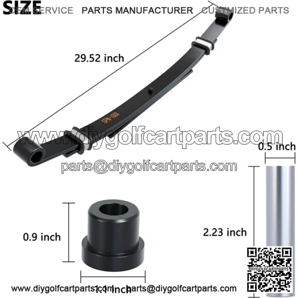 Heady Duty Rear Leaf Springs for Club Car DS Golf Cart 1981-up 3 Leaf (Set of 2) - Image 4