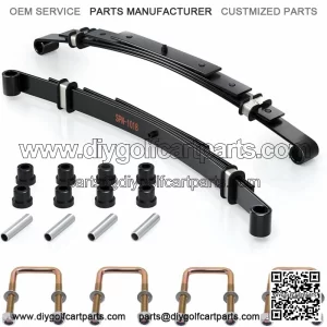 Golf Cart Heavy Duty Rear 4 Leaf Springs Fit EZGO TXT Electric 94-up & Bushings