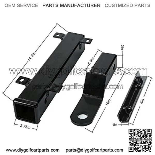 Heavy Duty Golf Car Rear Seat Trailer Hitch with Receiver for Step on Back - Image 2