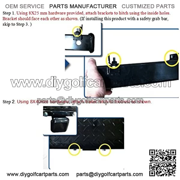 Heavy Duty Golf Car Rear Seat Trailer Hitch with Receiver for Step on Back - Image 4