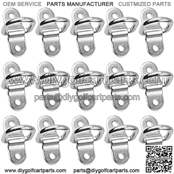 15 Pack D Ring Tie Down Anchors Heavy Duty Lashing Rings for Trailers Trucks Cargo RV ATVs Kayaks Vans Motorcycles Silver