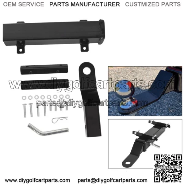 New Golf Cart Trailer Hitch Fits on Backseat Footrest For Club Car, Ezgo, Yamaha