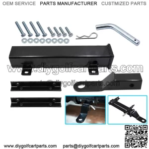 1Set Golf Cart Trailer Hitch on Backseat Footrest For Club Car EZGO Yamaha Black