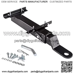 Golf Cart Universal Heavy Rear Seat Trailer Hitch with Receiver Fits Backseat Footrest - Club CAR, EZGO, Yamaha