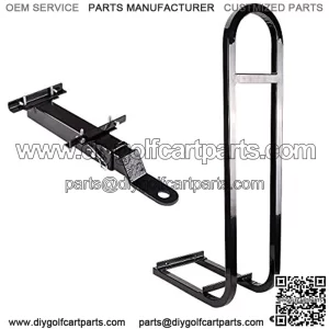 Universal Golf Cart Heavy Duty Rear Seat Safety Hand Rail Grab Bar and Trailer Hook Hitch with Receiver for Step on Back of Club Car, Yamaha, EZGO