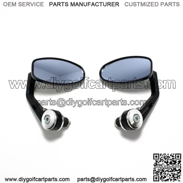 BLACK 7/8" HANDLE BAR END MIRRORS FOR CUSTOM BOBBER CAFE RACER BUELL CLUBMAN ATV - Image 3