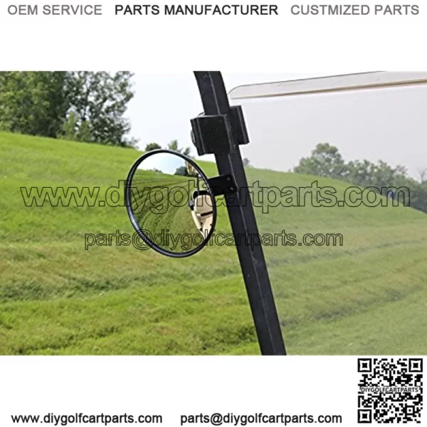 Pair of 6" Spot Mirrors for Golf Carts Such as Ez Go, Club Car, Yamaha - Image 2