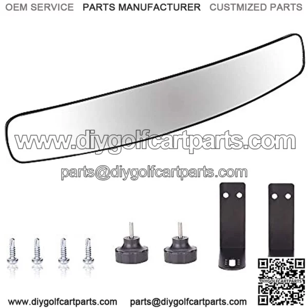 9Golf00 Golf Cart Rear View Mirror Extra Wide 180 Degree Panoramic Fit for Most Golf Carts Club Car Yamaha - Image 2