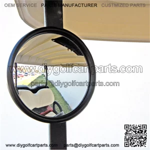 Golf Cart Side Mirror (Round, Side Mount Rear View)