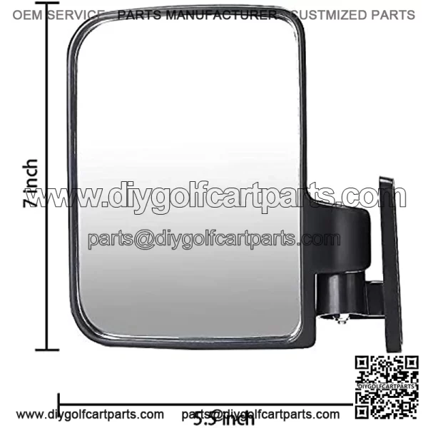 Universal Folding Golf Cart Side View Mirrors for EZGO, Club Car, Yamaha - Image 2