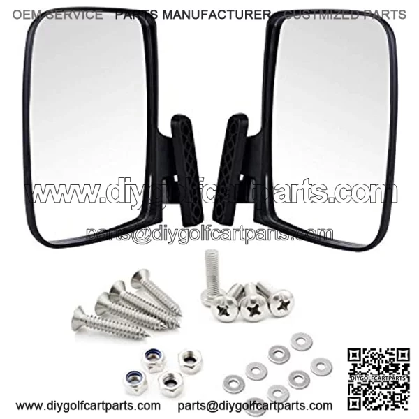 Universal Golf Cart Side View Mirrors Compatible with EzGo Club Car Yamaha, Style Accessories