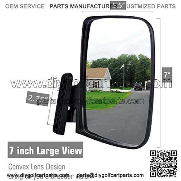 Universal Golf Cart Side View Mirrors Compatible with EzGo Club Car Yamaha, Style Accessories - Image 2