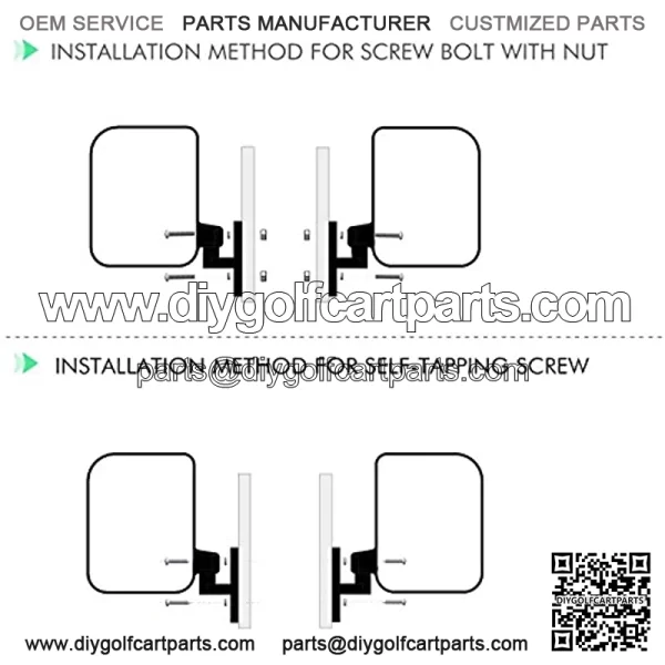 Universal Golf Cart Side View Mirrors Compatible with EzGo Club Car Yamaha, Style Accessories - Image 3