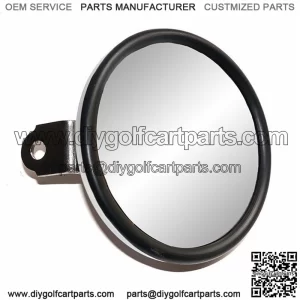 Universal 5" Round Chrome Convex Golf Cart Mirror fits Club Car, EZGO,Yamaha