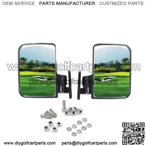 Golf Cart Side Mirror Universal Mount Rear View Fold In For Club Car EZGO Yamaha