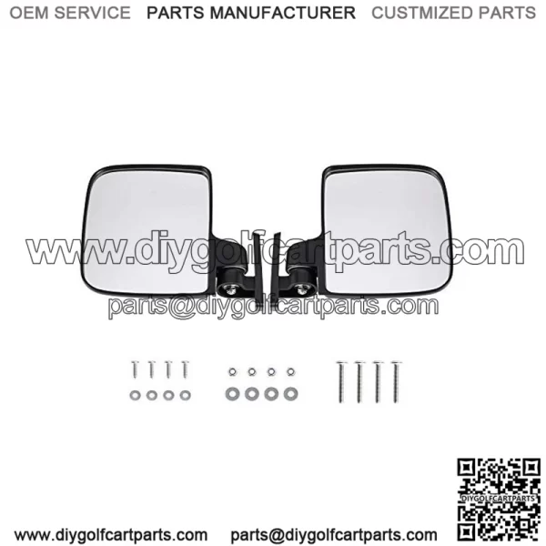 Golf Cart Side Mirror Universal Mount Rear View Fold-In For Club Car EZGO Yamaha