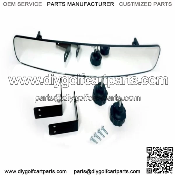 180 Degree Convex Mirror with Attachments for Golf Carts