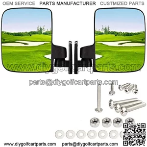 HW9008 Golf Cart Folding Side View Mirrors For Club Car, EZGO, Yamaha, Star, Zone Carts