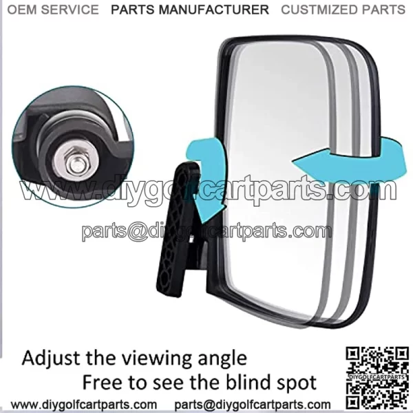 Moveland Universal Golf Cart Side View Mirrors Compatible with EzGo Club Car Yamaha, Moveland RHOX Style Accessories - Image 2