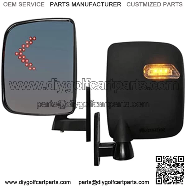 Revenge Golf Cart Parts & Accessories Universal Golf Cart LED Light Side Mirror Set