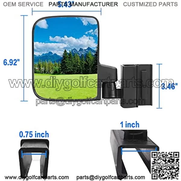 Golf Cart No Drilling Folding Side Rearview Mirror HD Glass for Club Car EZGO and Yamaha Golf Cart Folding Mirror - Image 5