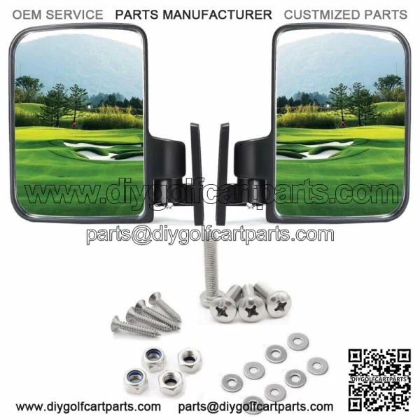 Golf Cart Side Mirrors, Rear View Mirror for Yamaha Club Car EZGO Parts