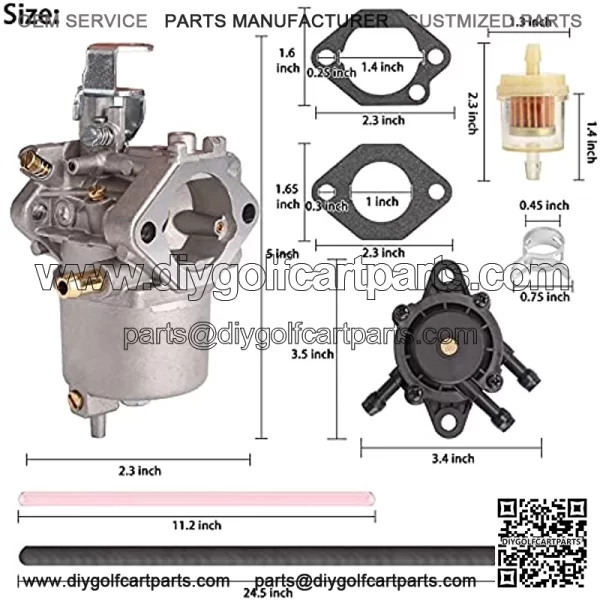 Carburetor Fuel Pump kit for Club Car DS & Precedent, Turf, Carryall 1998-2018 Golf Cart with FE290 Engines, Replaces OEM 1016438, 1016439, 1016440, 1016441, 1016478, 101805601, 101905601, 17561 - Image 2