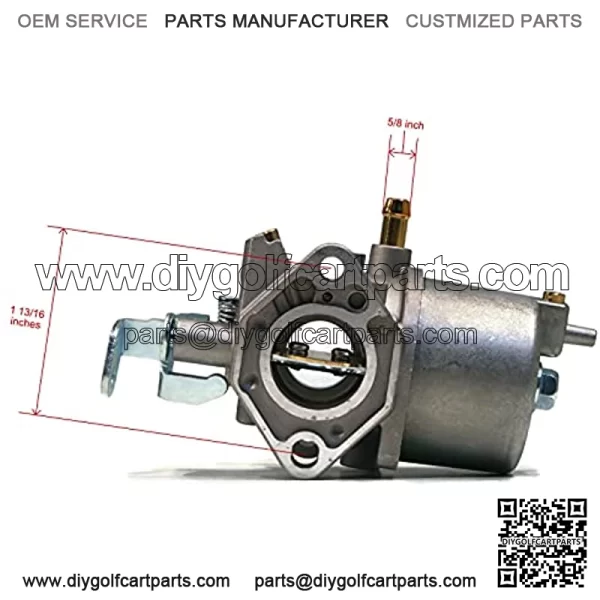 Carburetor with Fuel Line & Gaskets for 1992-1997 Club Car DS FE290cc Golf Carts - Image 3