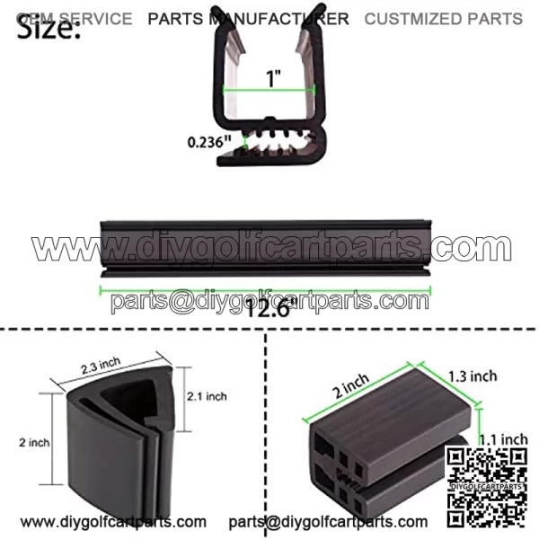 Golf Cart Fold-Down Windshield Retaining Sash Clips Kit for Club Car & Precedent 1994-up, Complete Hardware - Image 2