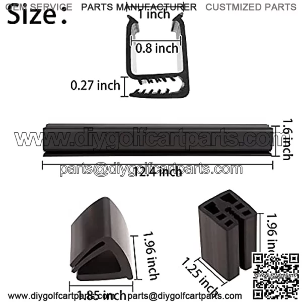Golf Cart Windshield Mounting Clips Kit for EZGO TXT DCS PDS 1994-up,Fit 3/4?? Square Tube,OEM# EGWHC12,EGWHC10 - Image 2