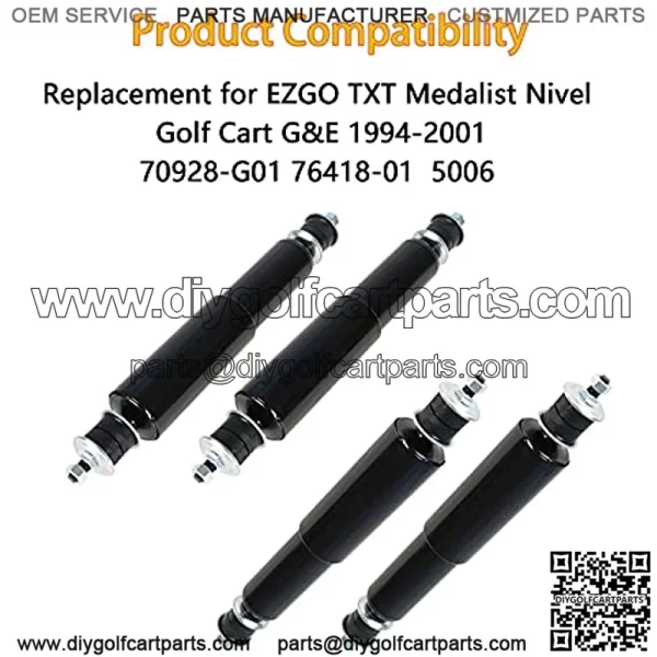 4 amortiguadores delanteros traseros de repuesto para EZGO TXT Medalist Golf Cart Gas y Electric 1994-2001 - Image 4