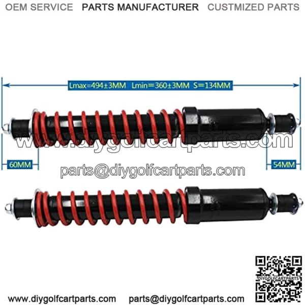 Pair(2) EZGO Medalist/TXT Front and Rear Coil Over Heavy Duty Shocks 70630-G01