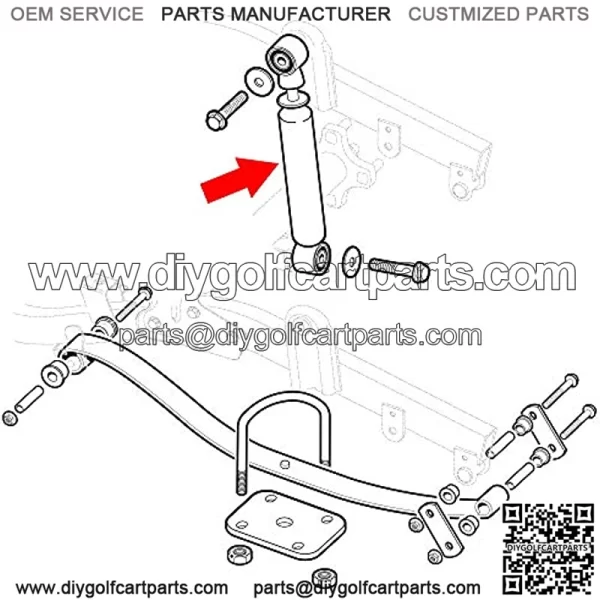 Golf Cart Rear Shock Absorbers Kit for EZGO RXV 2008-2013 Gas & Electric, OEM# 603637 611724, 2PCS - Image 3