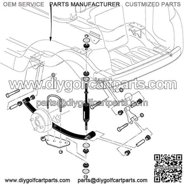 2 Pack Rear Shock Absorbers for Club Car Precedent Gas Electric Club Car DS Golf Cart 1013164 102588501 - Image 3