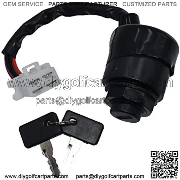 Ignition Key Switch 4 Pins Fits Yamaha G14 Gas/Electric Golf Cart Models JN3-82510-00-00
