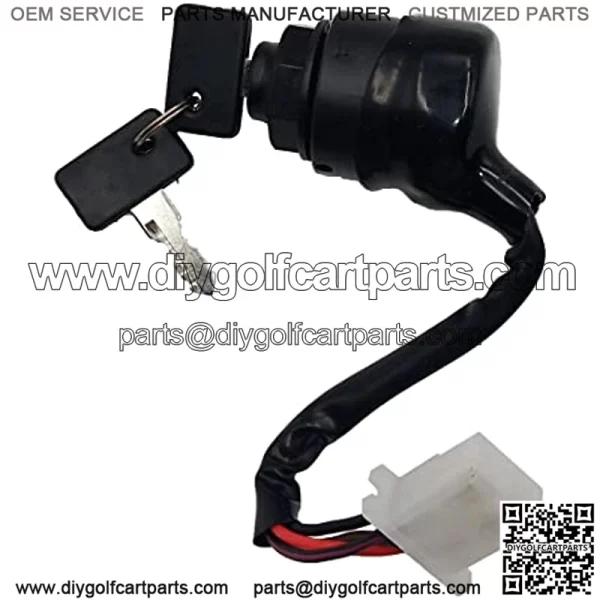 Ignition Key Switch 4 Pins Fits Yamaha G14 Gas/Electric Golf Cart Models JN3-82510-00-00 - Image 2