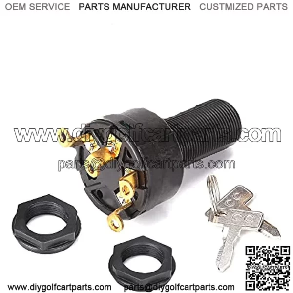 Ignition Key Switch for Club Car DS 1996-up 12V Gas Golf Cart, OEM# 101826301, 1012505