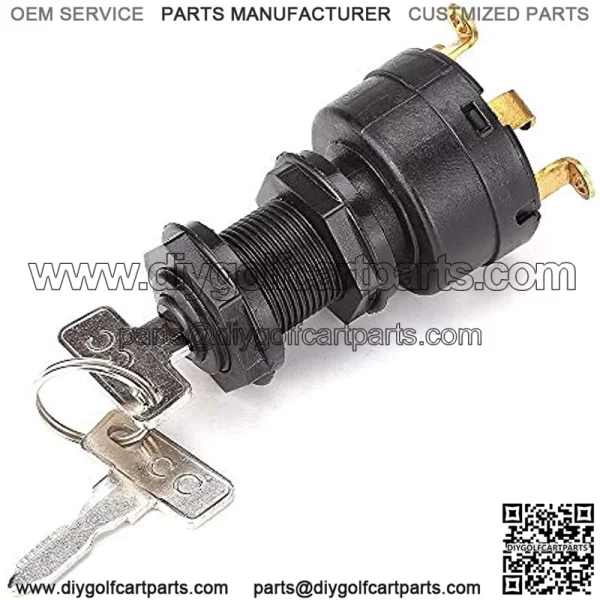 Ignition Key Switch for Club Car DS 1996-up 12V Gas Golf Cart, OEM# 101826301, 1012505 - Image 2