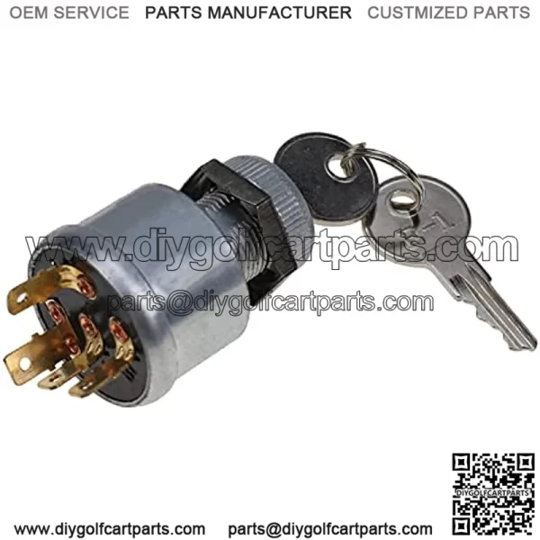Ignition Starter Switch Key Fit for Golf Cart EZGO TXT 1981-up Gas/Electric (with Lights) 33639-G01 33639G01 with 2Pcs Key - Image 2
