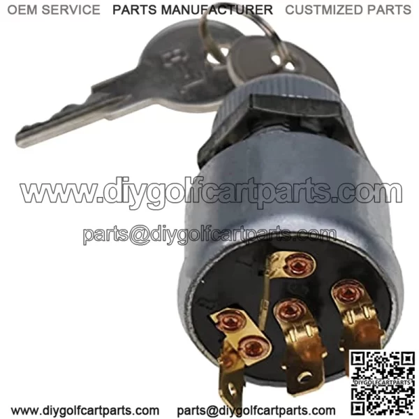 Ignition Starter Switch Key Fit for Golf Cart EZGO TXT 1981-up Gas/Electric (with Lights) 33639-G01 33639G01 with 2Pcs Key - Image 3