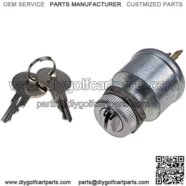 Ignition Starter Switch Key Fit for Golf Cart EZGO TXT 1981-up Gas/Electric (with Lights) 33639-G01 33639G01 with 2Pcs Key - Image 4