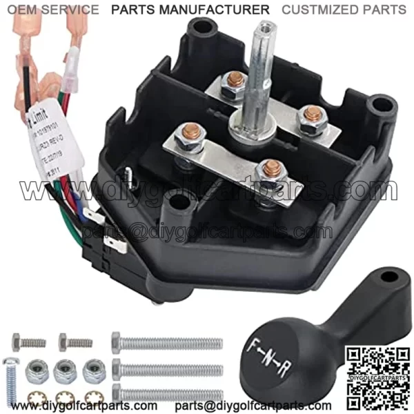 Golf Cart 48 Volt Forward Reverse Switch Assembly, Handle, screws and nuts kit, Heavy Duty Forward and Reverse Switch, Fits Club Car DS Electric 1996 and Newer 48V, Replaces Club Car 101753005 - Image 2